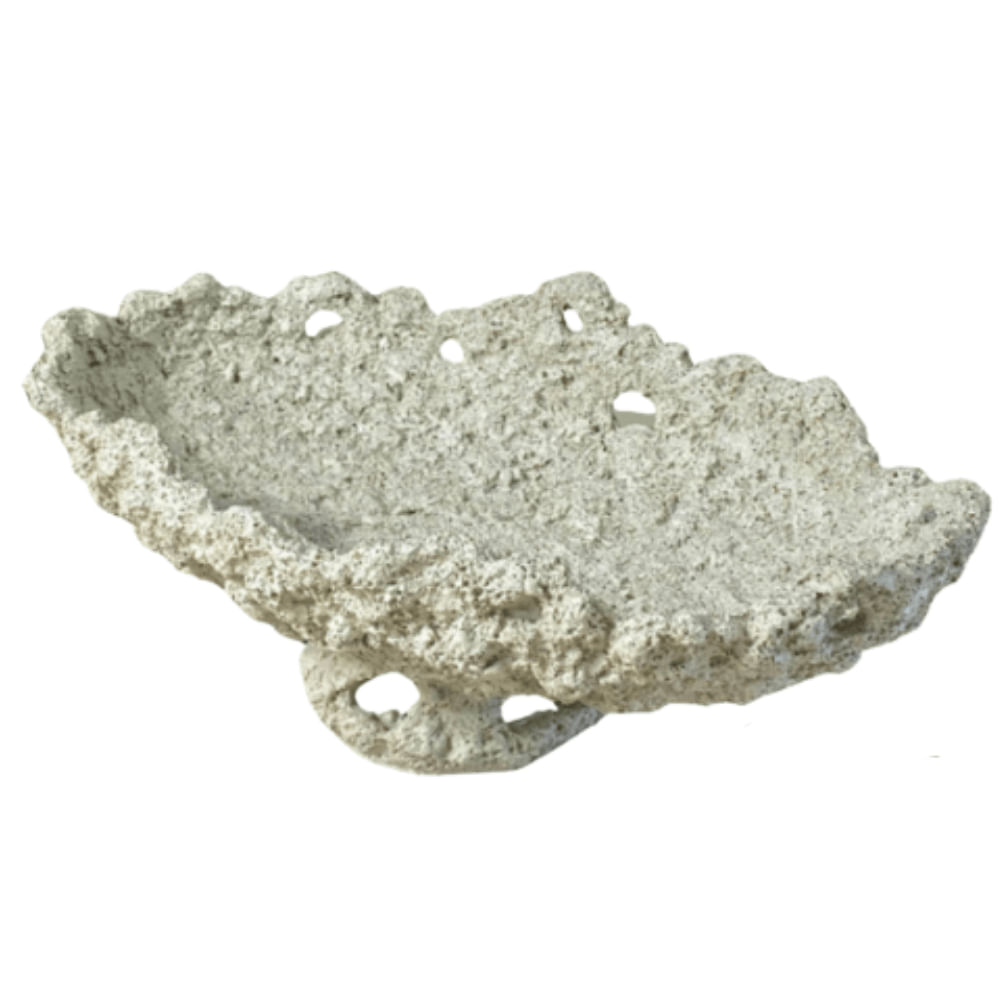 Centro De Mesa Oval Bege Em Resina Decor 38x23cm