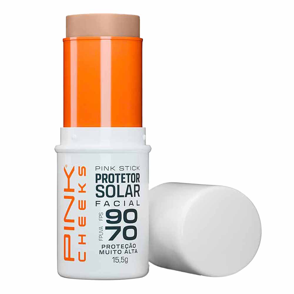 Protetor Solar Facial Com Cor Pink Stick FPS90 — 21km