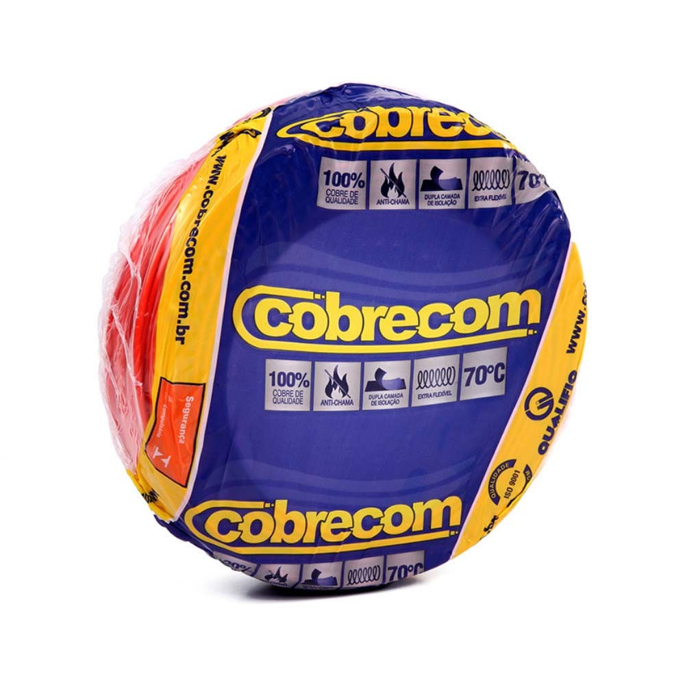 Cabo Flexível 1,5mm² 750V Vermelho 50m | Cobrecom NBR NM 247-3