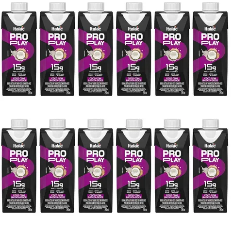 Kit 12 Bebida Láctea Zero Lactose Pro Play Italac