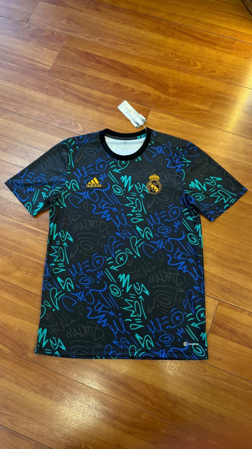 Camiseta adidas Real Madrid Pré-Jogo 22/23 Black Blue — M, Novo