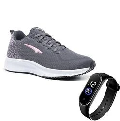Tenis Academia Feminino Leve Macio Corrida + Relogio