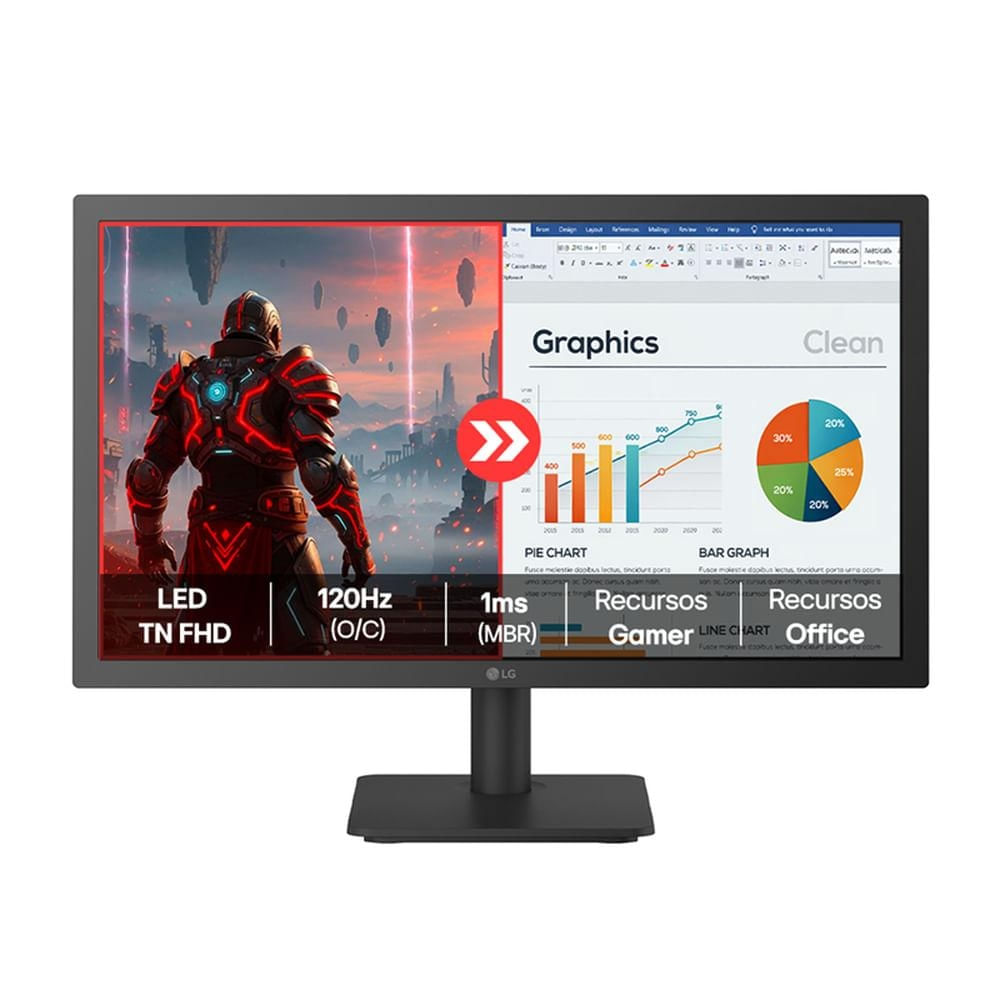 Monitor LG FHD Home Office 22U403A.B 22 Polegadas 1ms 120Hz HDMI Bivolt Grafite