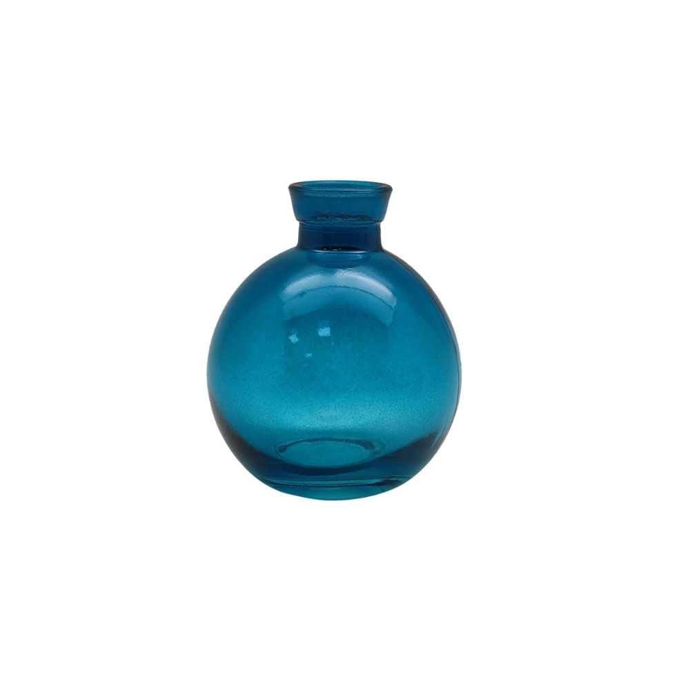 VASO DECORATIVO VIDRO AZUL 9X7.4X7.4CM - BTC