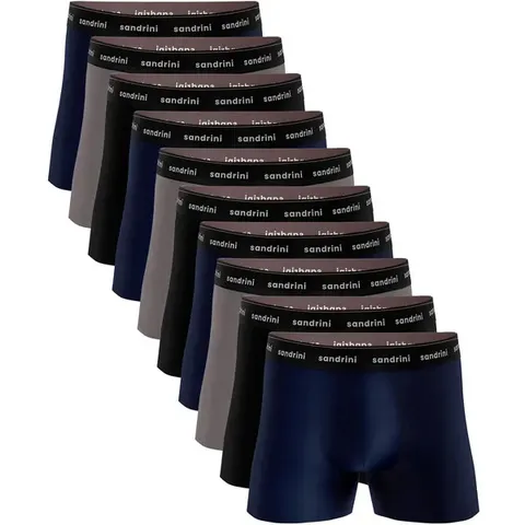 Kit 10 Cuecas Boxer Sandrini Masculinas Algodão Conforto