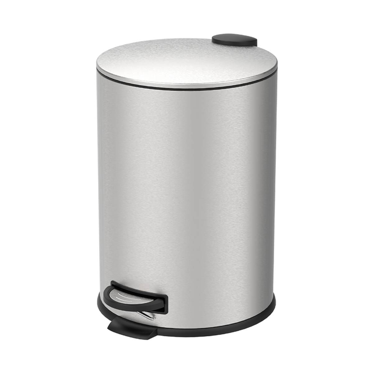 Lixeira com Pedal e Balde Brinox Spin 20 Litros Aço Inox Escovado Inox