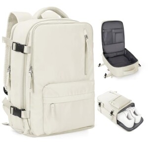 Mochila coowoz de viagem esportiva unissex bagagem de cabine aprovada por companhias aéreas para notebook A- Bege