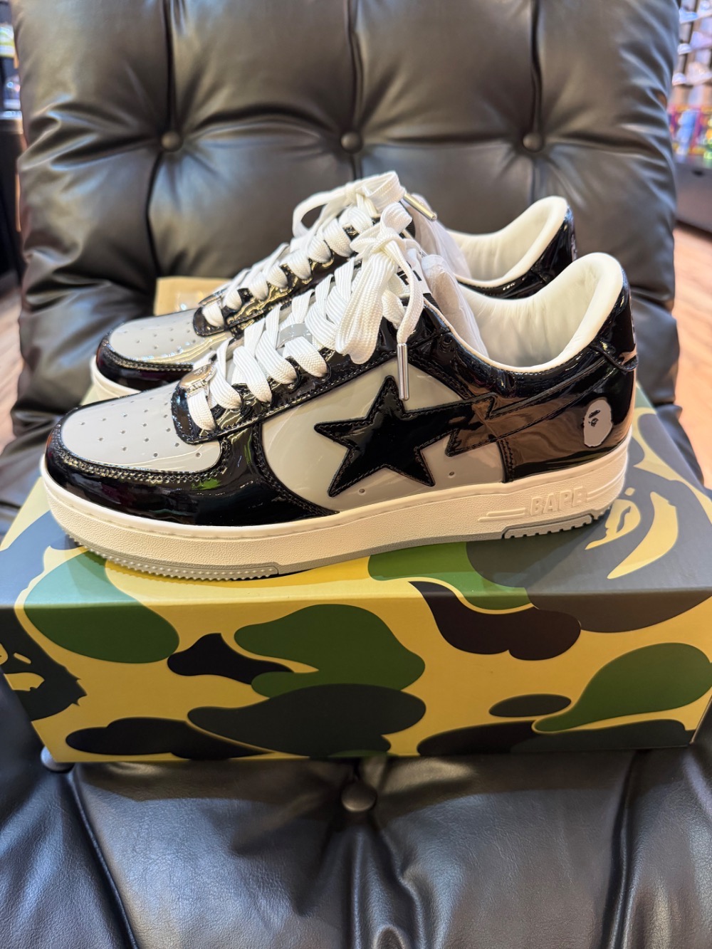 A Bathing Ape Bape Sta #4 M2 Black — 40.5, Novo