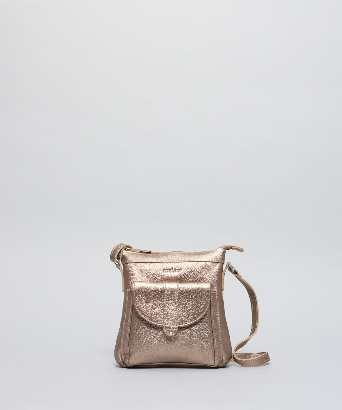 Bolsa p Couro Lingueta Thami - Prata Velho
