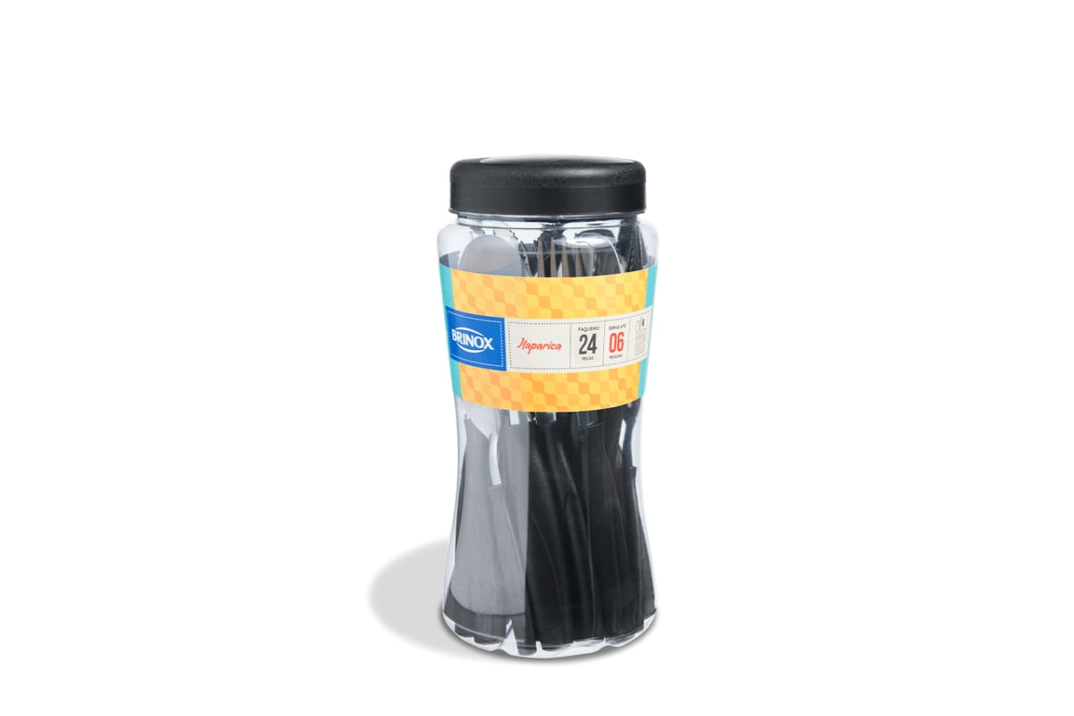 Faqueiro Brinox Itaparica 24 Peças Preto Preto