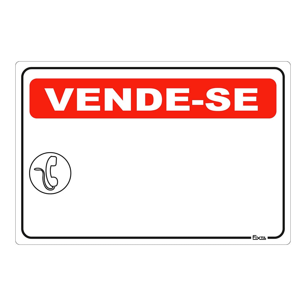 Placa Vende-Se 20X30Cm Fixtil