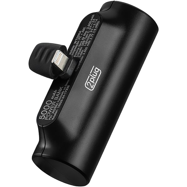 Carregador Portátil Power Bank Lightning, 5000mAh, Preto, WT006A, 2Plug CX 1 UN