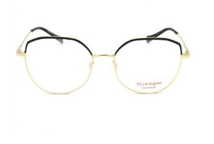 Armação de Óculos de Grau Feminina Hickmann HI10015 Hexagonal Preto com Dourado