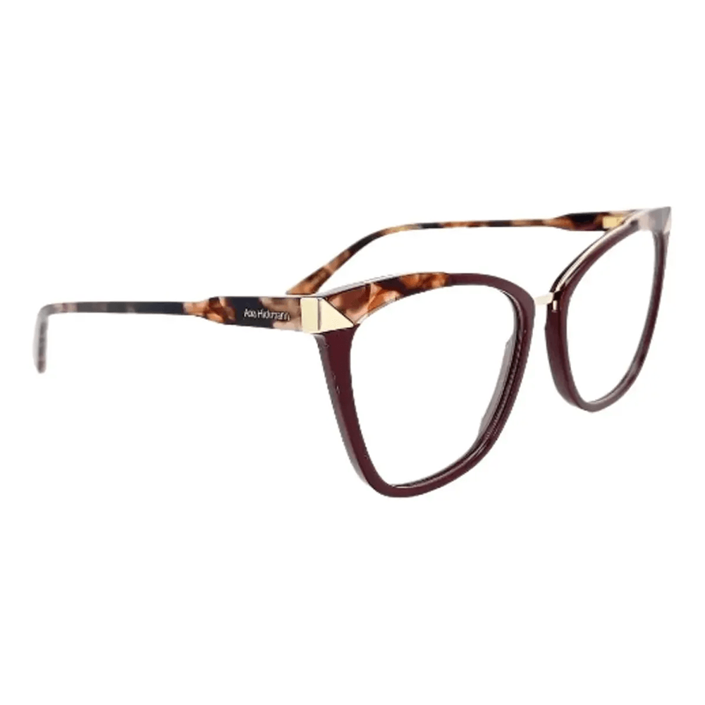 Armação de Óculos de Grau Ana Hickmann AH60084 Feminino Gatinho Acetato Marrom Mesclado