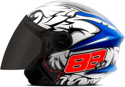 [Regional] Capacete Aberto Pro Tork New Liberty 3 Gp 88 Brilhante Azul Tam. 58 Vis. Fumê