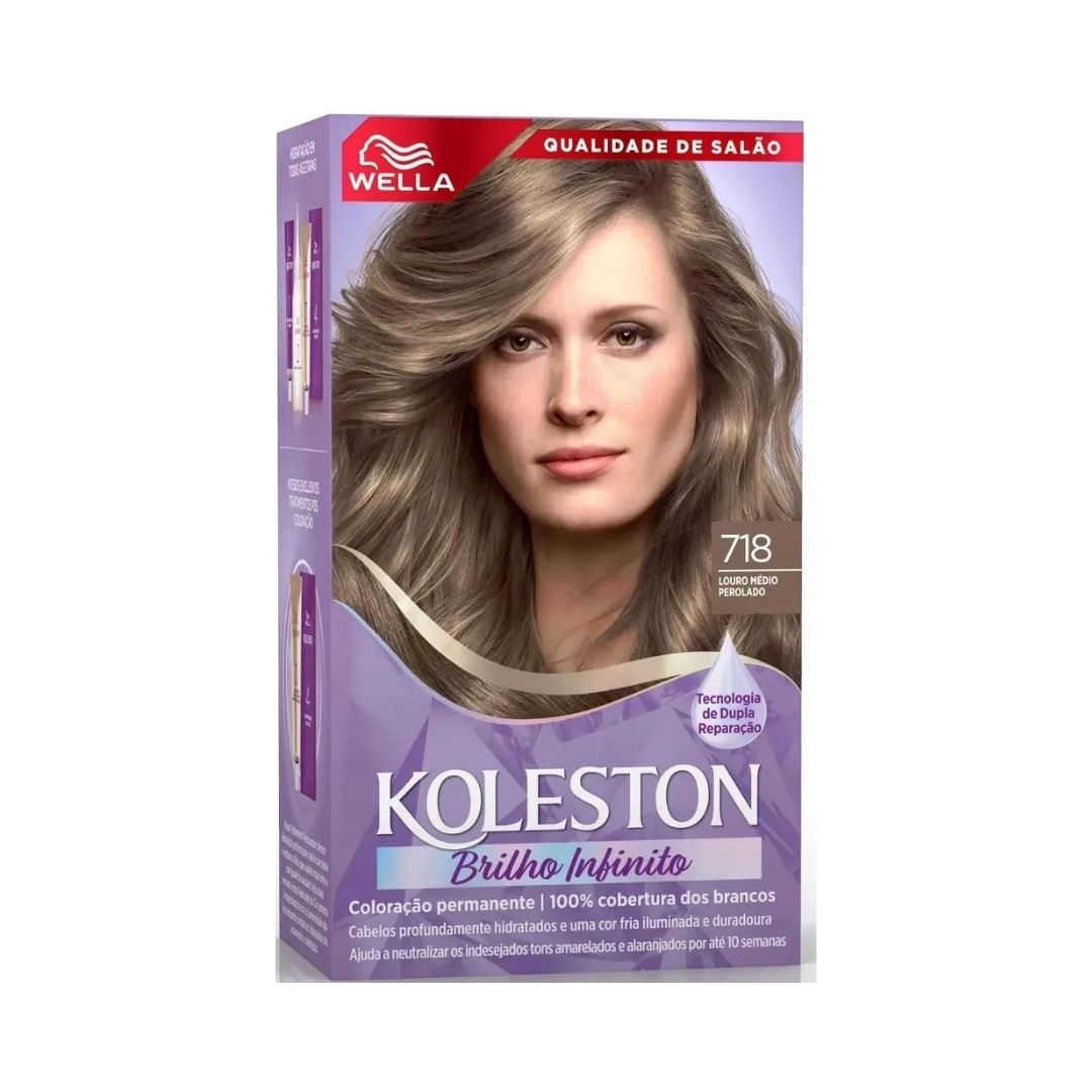 Wella Koleston Coloração Permanente - 718 - Louro Médio Pérola