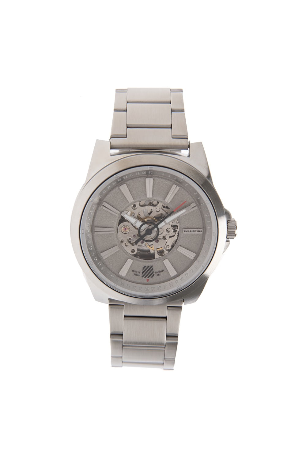 Relógio Automático Masculino Chilli Beans Metal Prata RE.MT.1508.0407 G