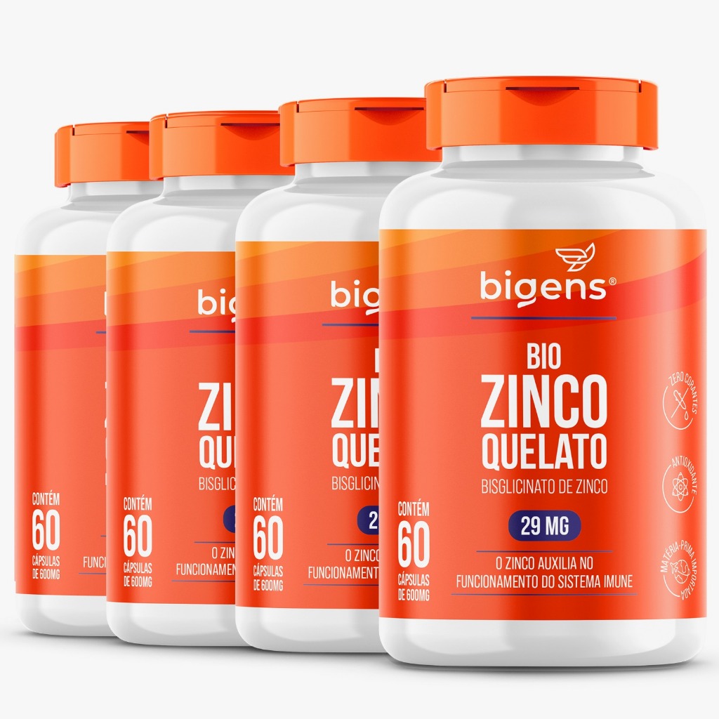 BIGENS KIT 4X BIO ZINCO QUELATO 60 CAPS BIOGENS