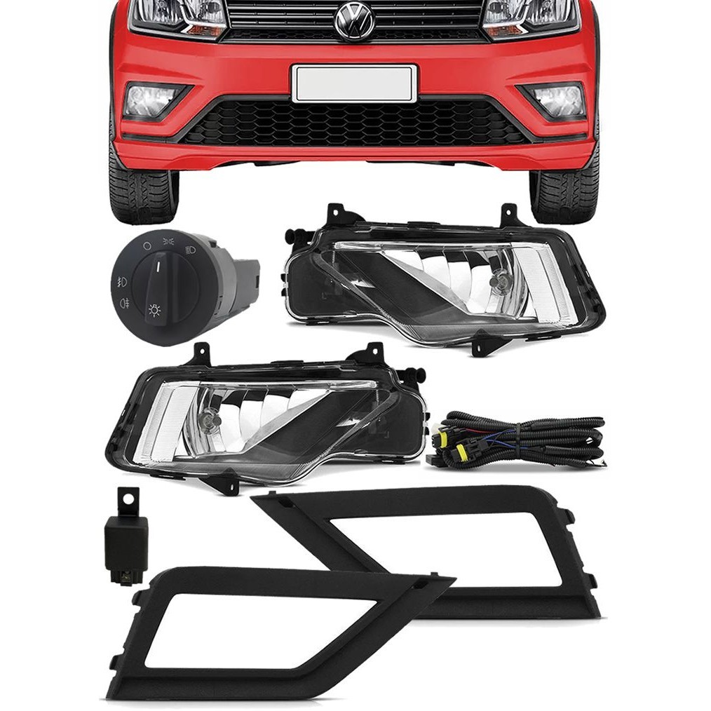 Kit Farol de Milha Neblina Vw Gol Voyage Saveiro G7 G8 2017 Em Diante