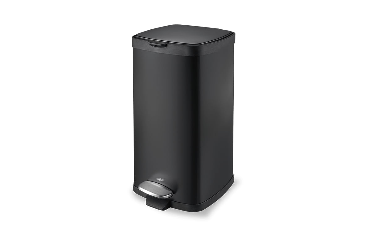 Lixeira com Pedal e Balde Brinox Frame 20 Litros Aço Carbono Preto Preto