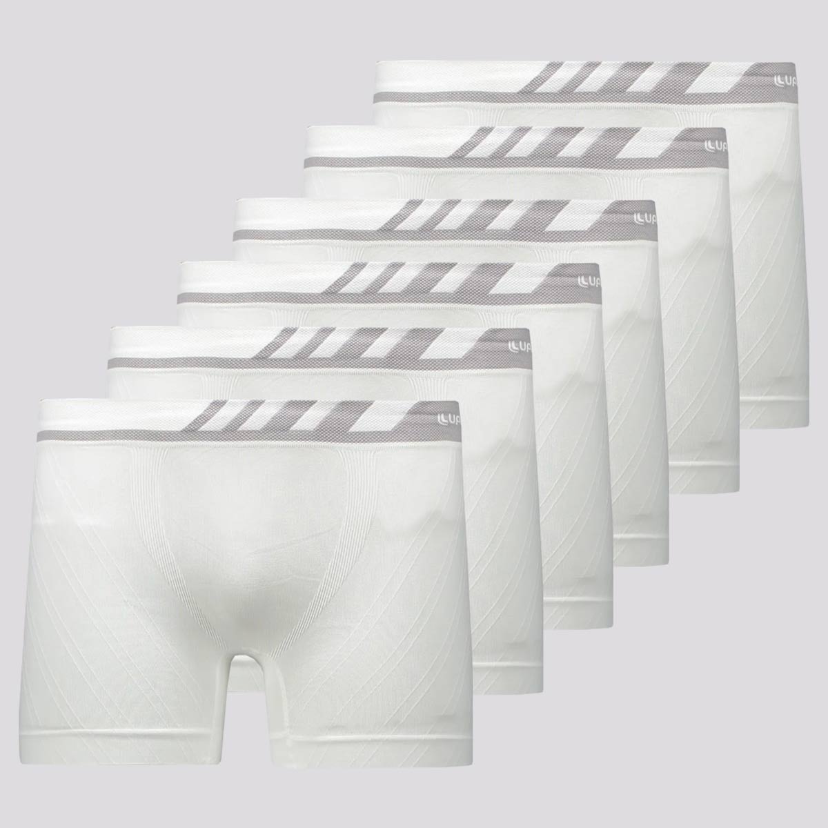 Kit 6 Cuecas Boxer Lupo Microfibra Branca