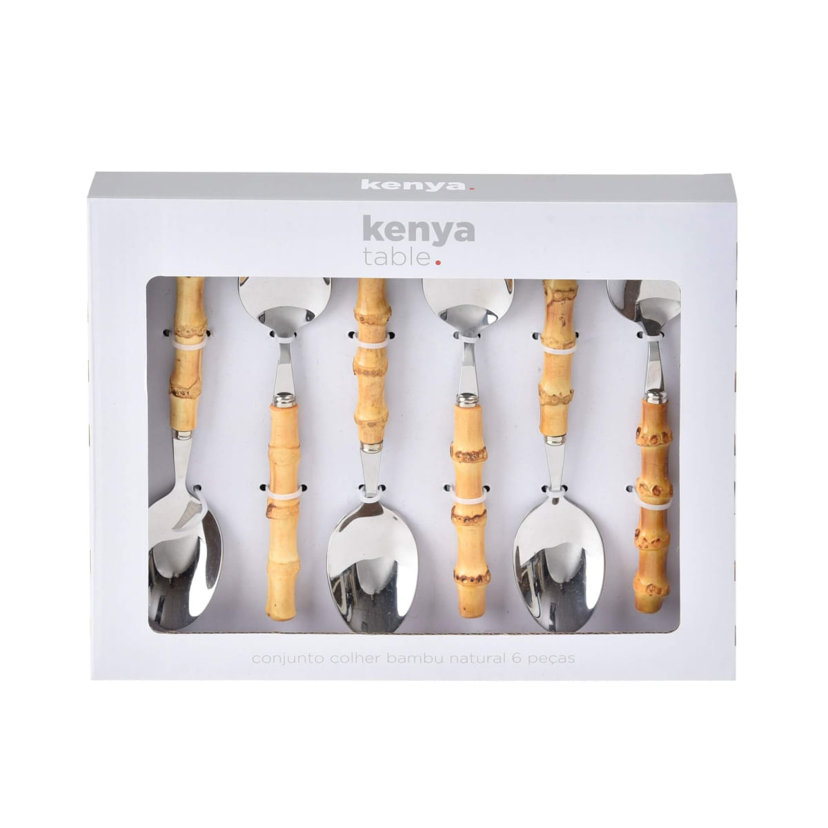 Foto 4 de 6 Colheres de Chá Bamboo Natural em Aço Inox Kenya