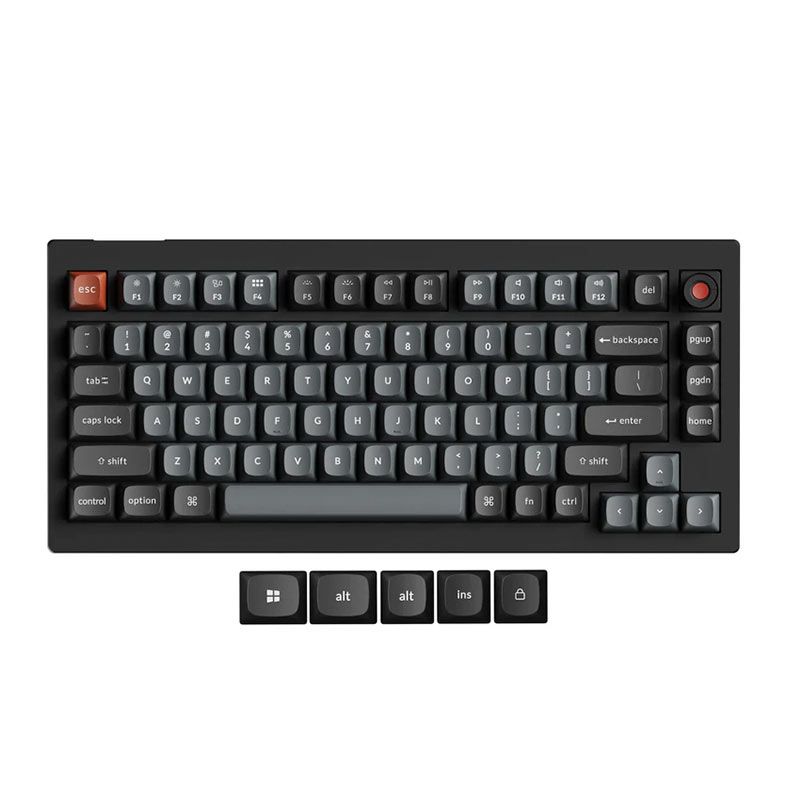 Foto 2 de Teclado Mecânico Keychron V1, RGB, USB, Knob Version, Preto, V1W-D3
