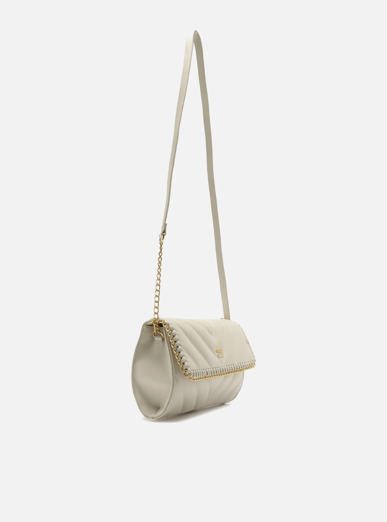 Foto 5 de Bolsa Tiracolo Branca Média Matelassê Corrente