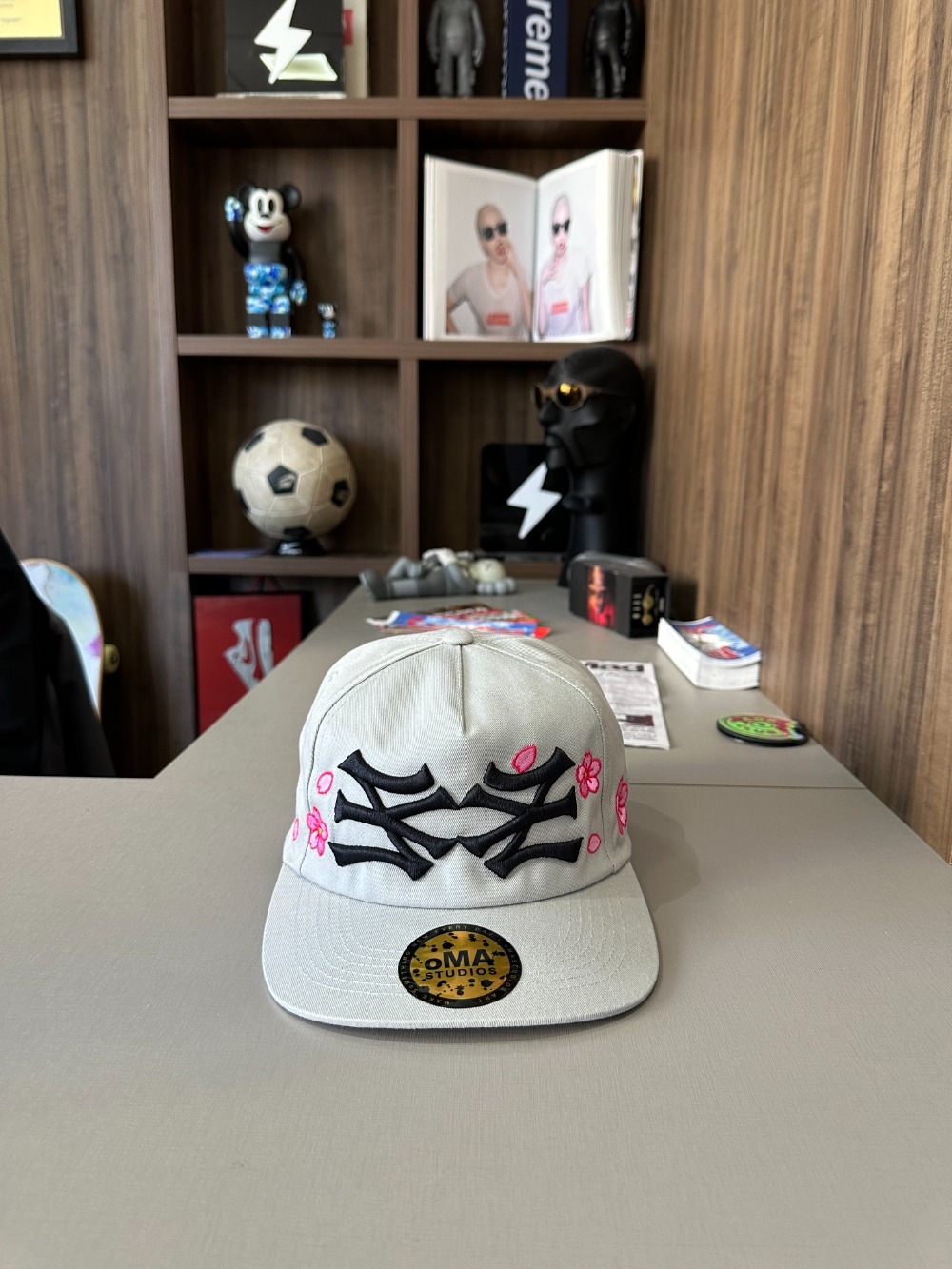 Boné oMA Studios NY NY Cherry Blossom Hat Grey — Único, Novo