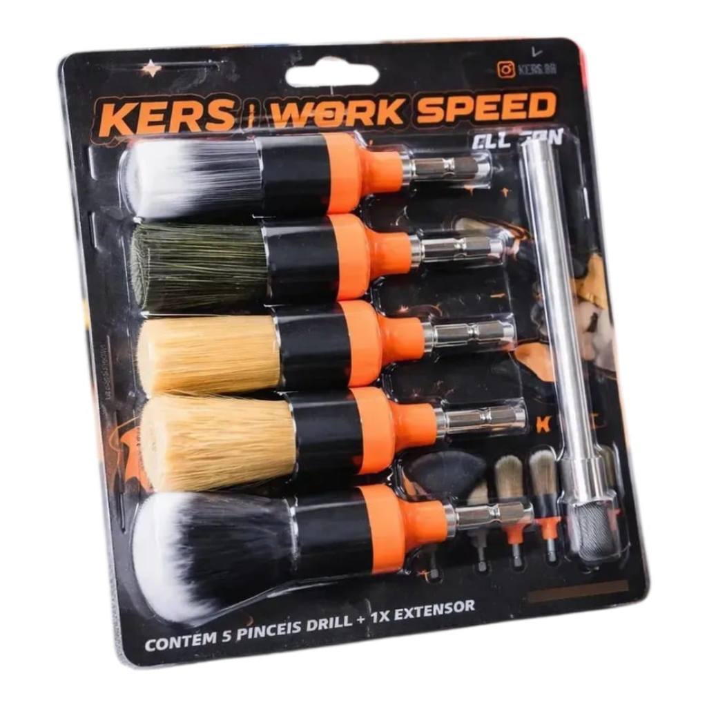 Foto 2 de Kit De 5 Pincéis Drill Work Speed Kers Com Extensor
