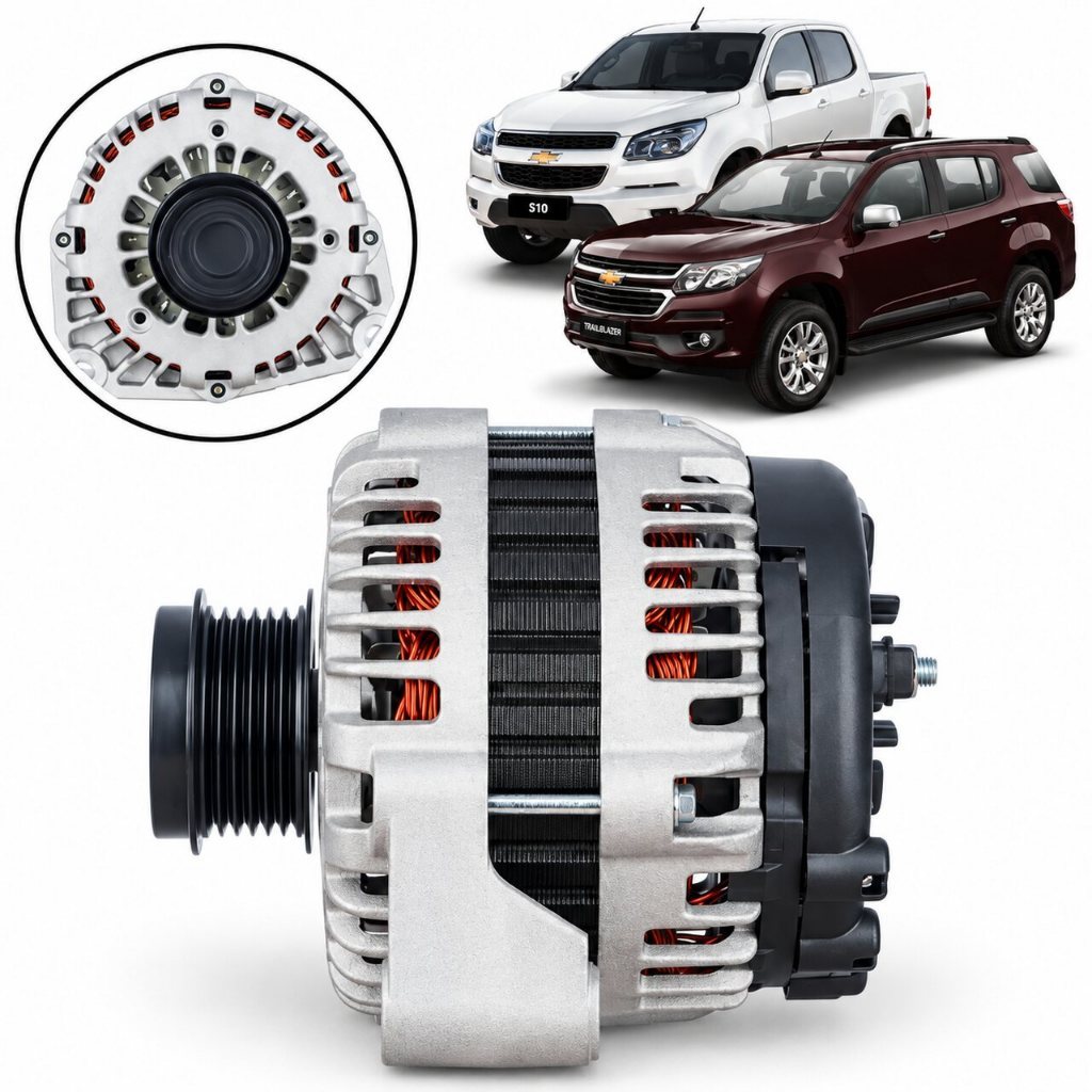 ALTERNADOR GM TRAILBLAZER 2.8 2012/ S10 COM POLIA - 140 AMPERES