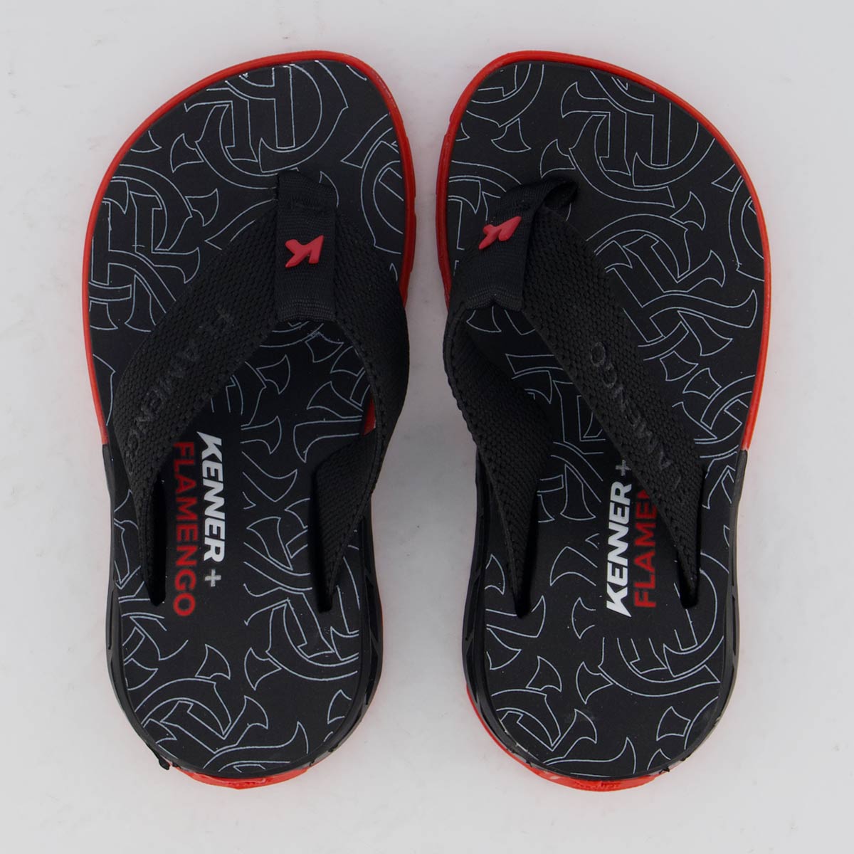 Chinelo Kenner Flamengo NK6 Juvenil Preto e Vermelho