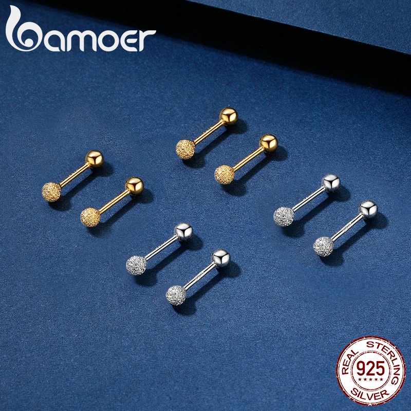 Bamoer Brincos De Prata 925 Com Dois Lados