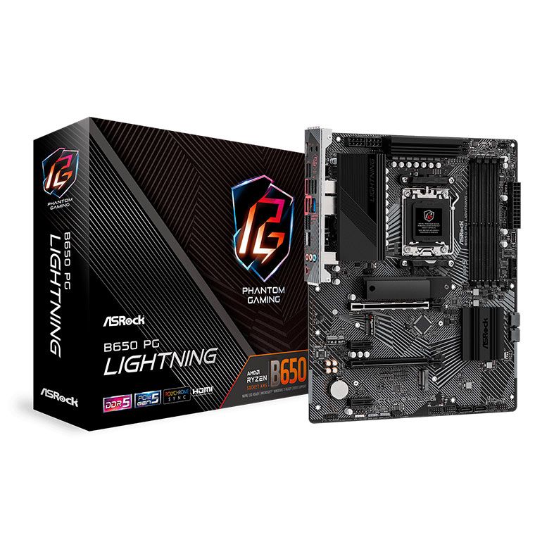 Foto 2 de Placa Mae AsRock B650 PG Lightning, DDR5, Socket AM5, ATX, Chipset B650, B650PG-LIGHTNING