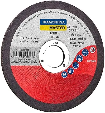 DISCO DE CORTE PARA AÇO 4.1/2 TRAMONTINA