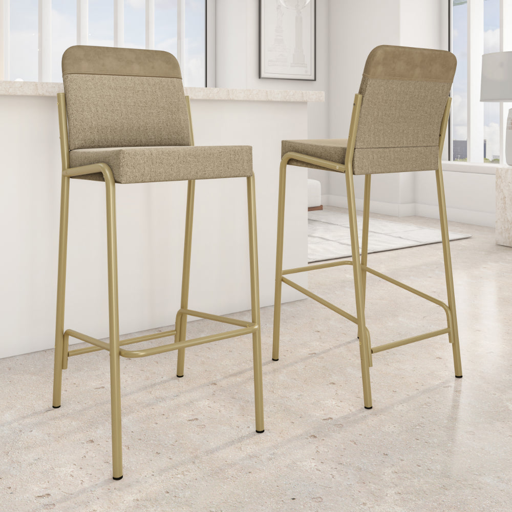 Kit 2 Banquetas Altas Duo Carraro Bamboo e Dourado