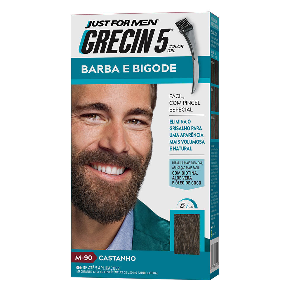 Coloração para Barba e Bigode Grecin 5 - Castanho — 28g
