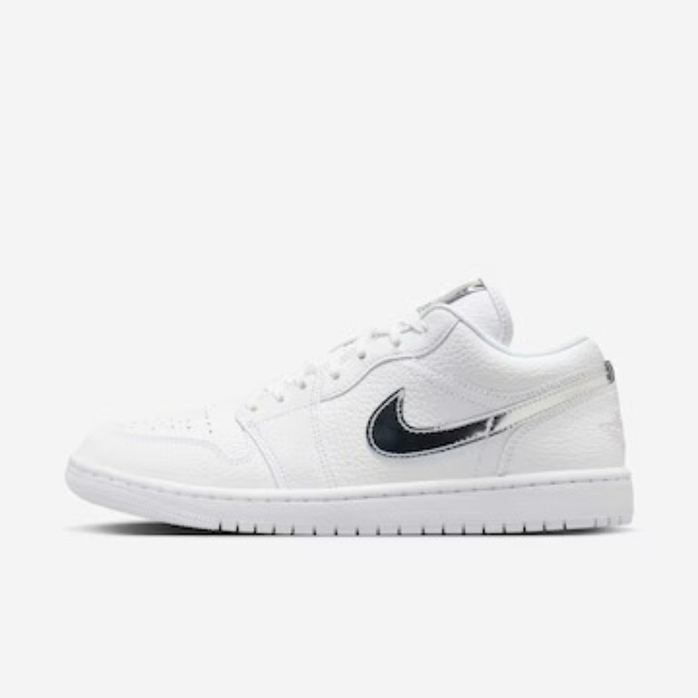 Air Jordan 1 Low SE White Metallic Silver Feminino — 34, Novo