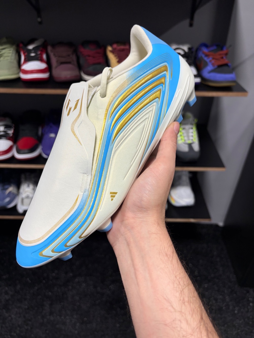 Lionel Messi x adidas Chuteira F50 League FG El Último Tango Ivory Blue — 41, Novo