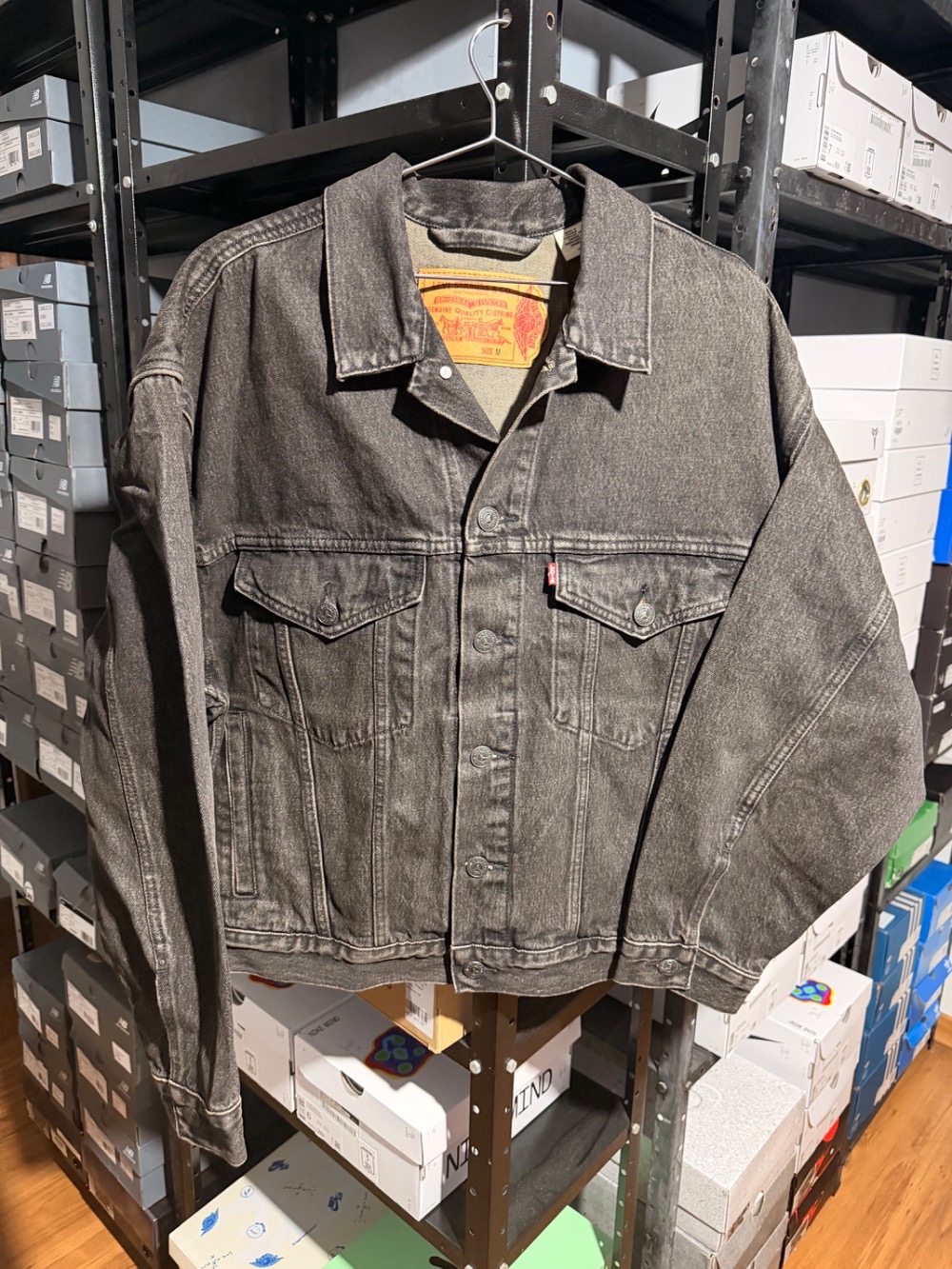 Levi's x Air Jordan Jaqueta Type III Trucker Black Wash — XG, Novo