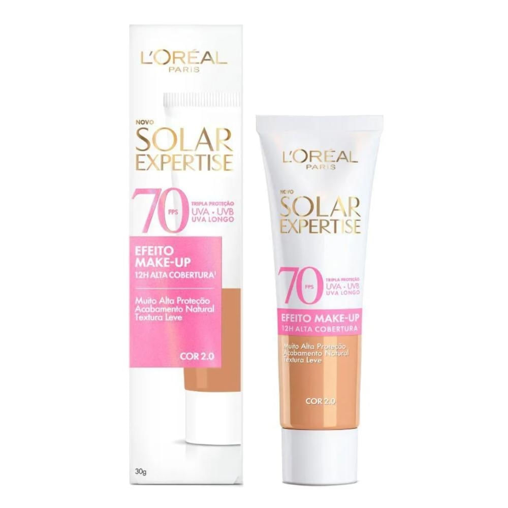 Protetor Solar Facial L’Oréal Paris Solar Expertise Efeito Make Up FPS 70 Cor 2.0 30g