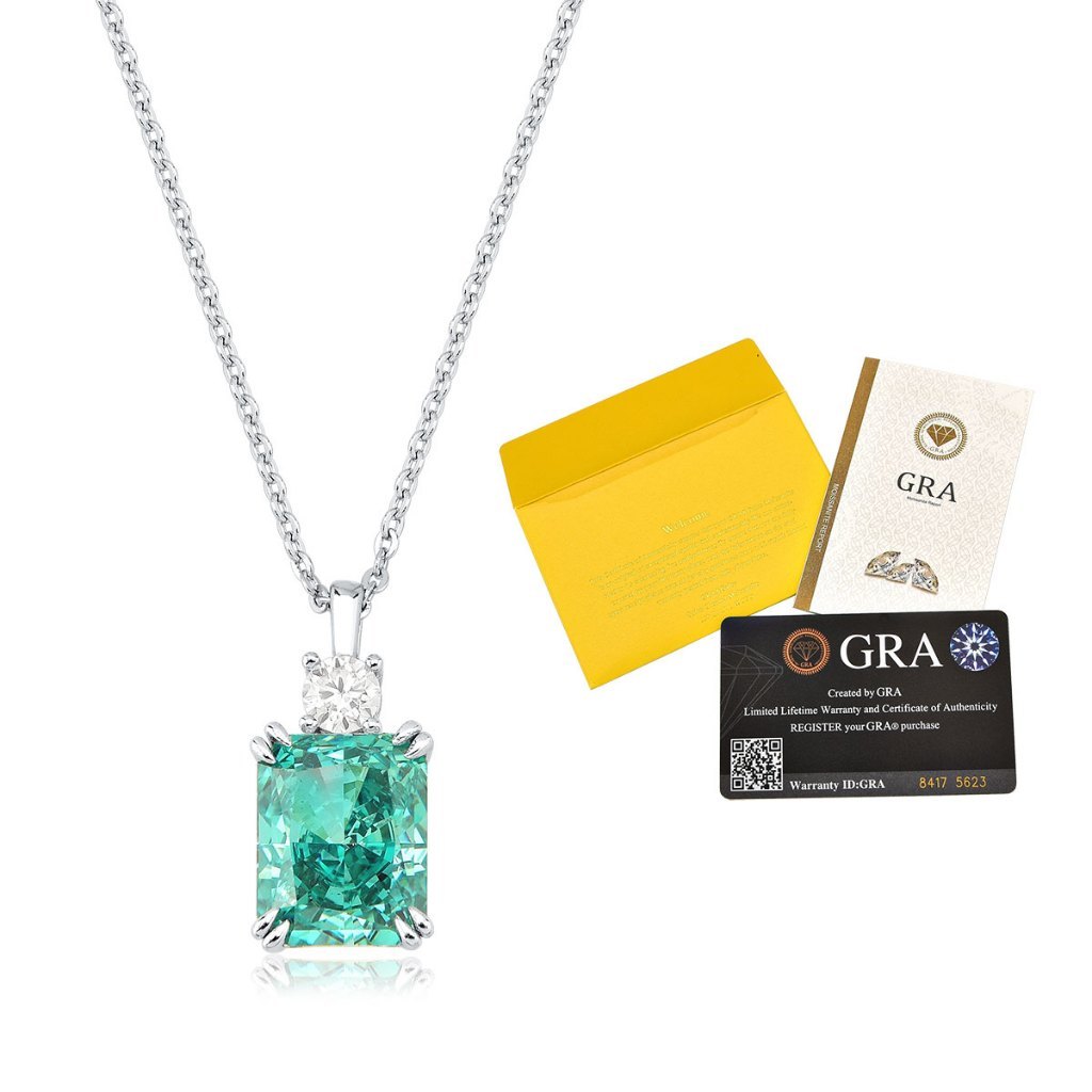 Colar Moissanite de Prata 925 Lapidação Retangular e Ponto de Luz