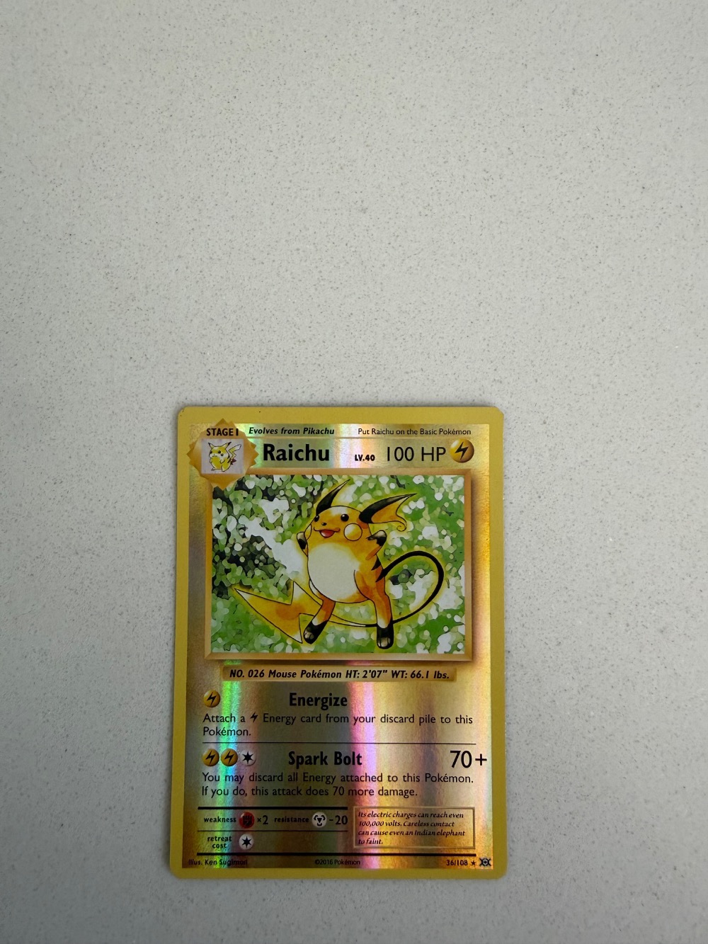 Raichu (36/108) Evolutions Pokémon TCG — Moderately Played, Usado