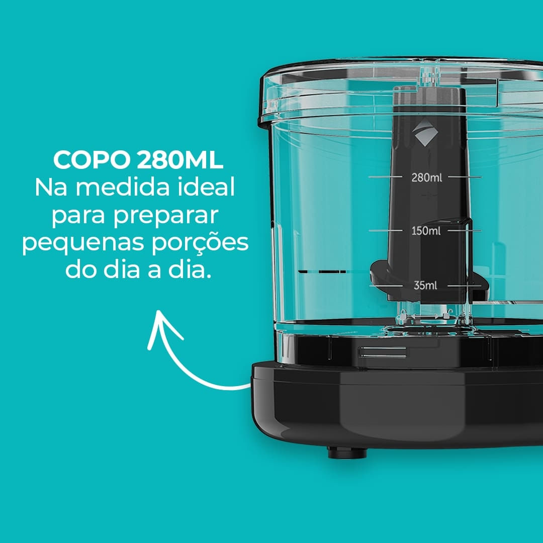 Foto 5 de Mini Processador Cadence MPR530 Mini Crush 280ml - Preto Preto / 110