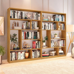 Kit 2 Estante para Livros 180 cm X 240 cm 4 Prateleiras Seattle Yescasa MarromFreijó