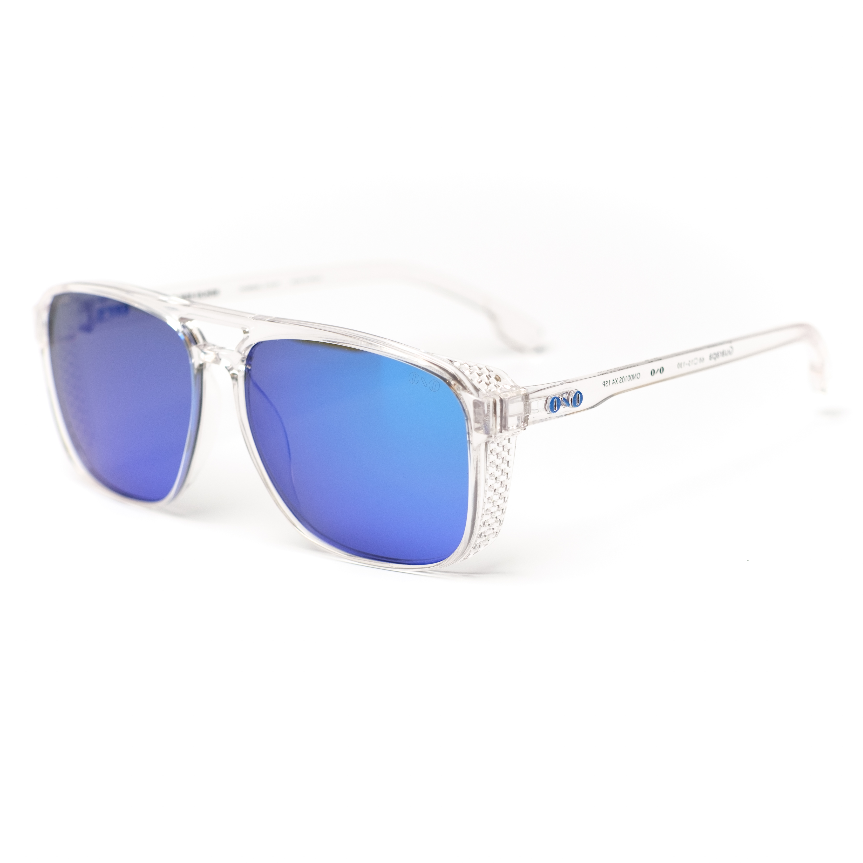 Óculos de Sol Ono ON0010S Unissex Retangular Poliamida Injetada Translúcido Lente Azul Espelhada 60 Armação de Óculos de Grau Ono ON0027 Masculino Retangular Combinado Cinza Escuro