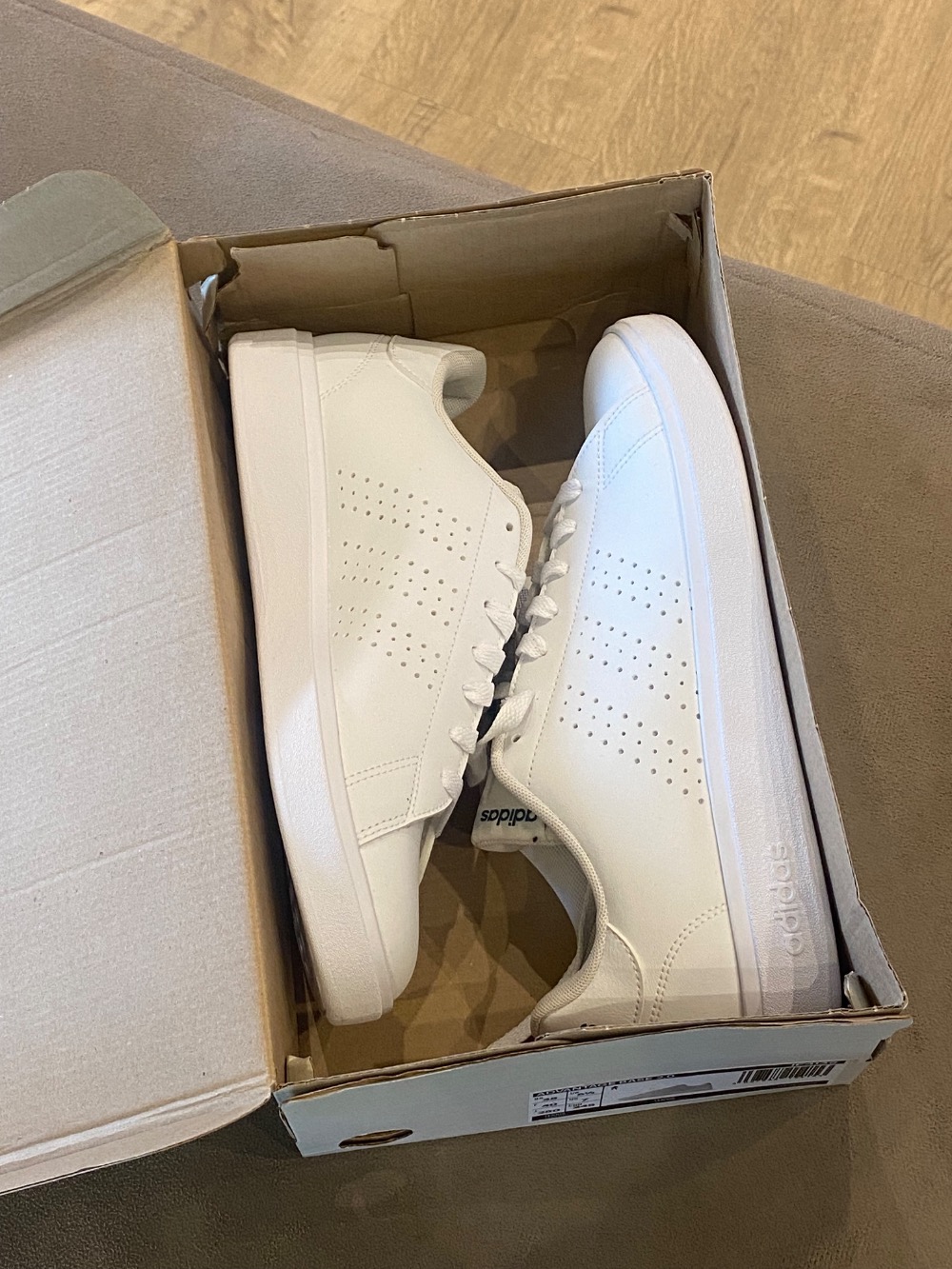 adidas Advantage Base 2.0 Cloud White Collegiate Green — 38 / 39 / 40 / 41 / 42 / 43, Novo