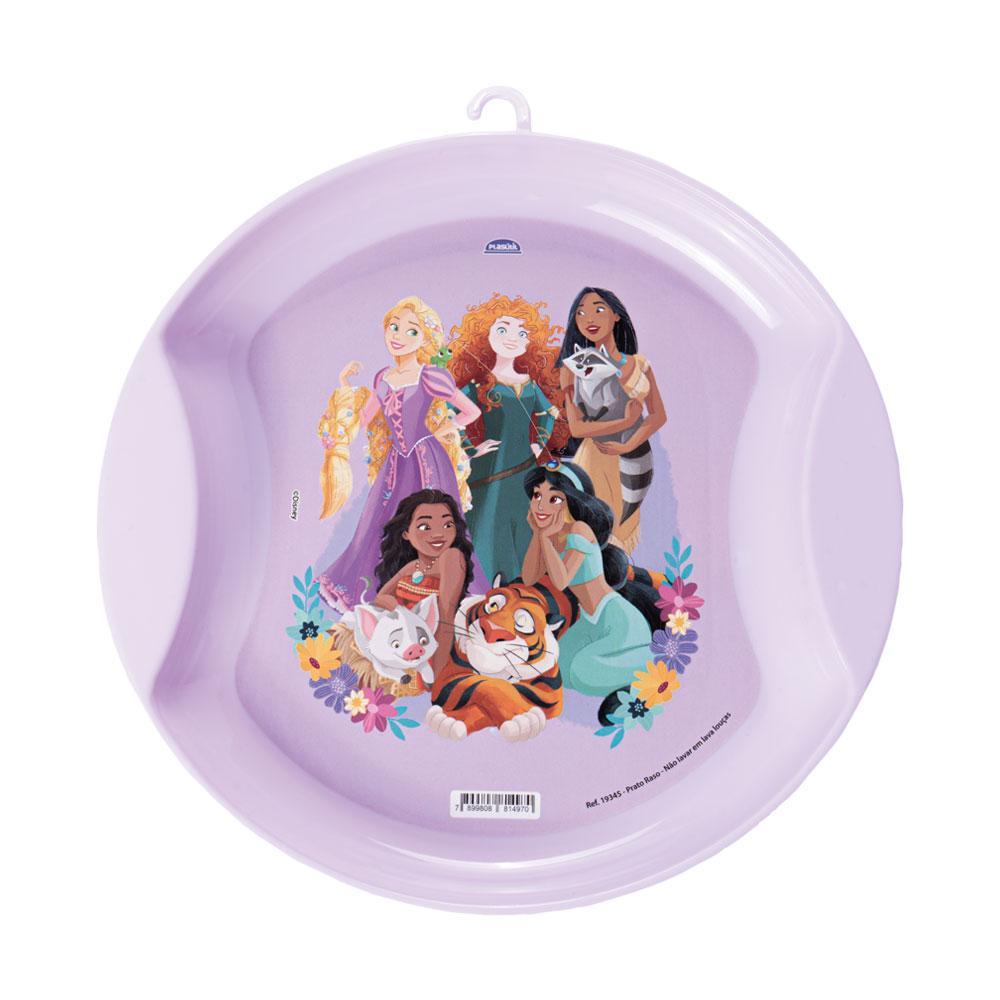 Prato Raso Princesas Aventureiras Refeição Infantil Plasútil