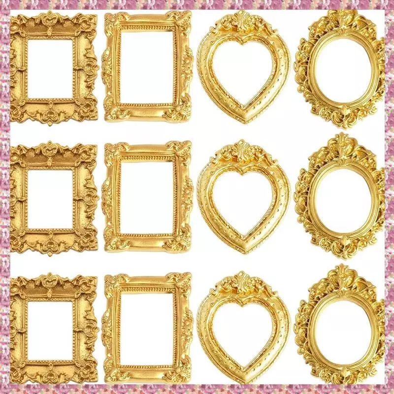 (Zsqa) Molduras Vintage , 12 Peças De Em Miniatura , Mini Adequadas Para Exibição De Joias DIY , Decoração De Festa De F