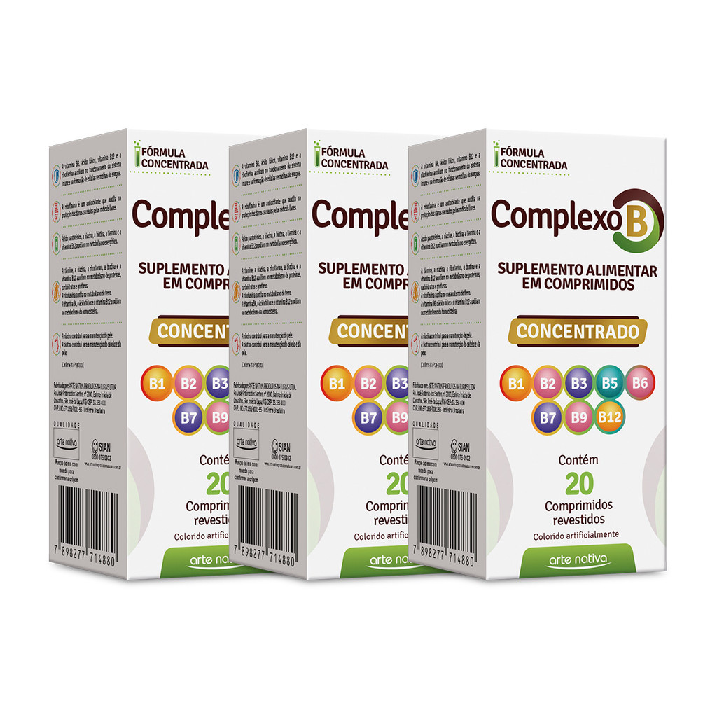 Kit 3 und Complexo B Concentrado 20 Cpr